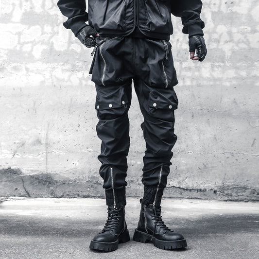 Functional Multi-Pocket Zipper Cuffed Cargo Pants WN22488