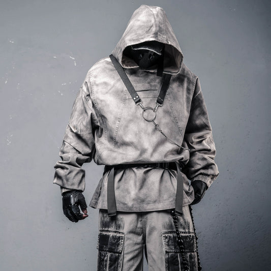 Wash Tie-Dye Embroidery Oversize Hoodie WN22345