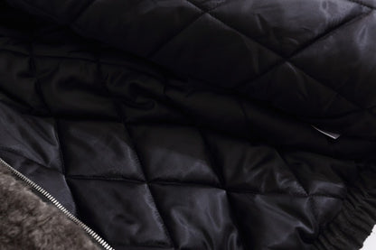 Fake Fur Trim Suede Quilting Jacket WN27914