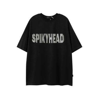 Letter Rhinestone Short Sleeve T-Shirt WN24459