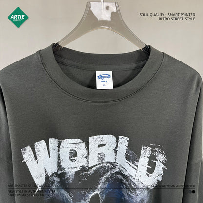 Fake Layered Digital Print Oversize Long Sleeve T-Shirt WN9980