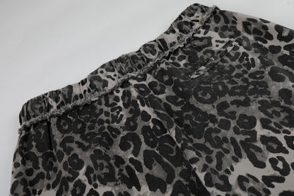 Leopard Graphic Wide Leg Pants WN28081