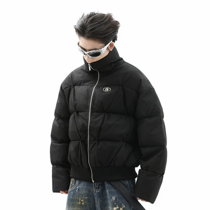 Short Stand-Collar Ruched Puffer Jacket WN10434