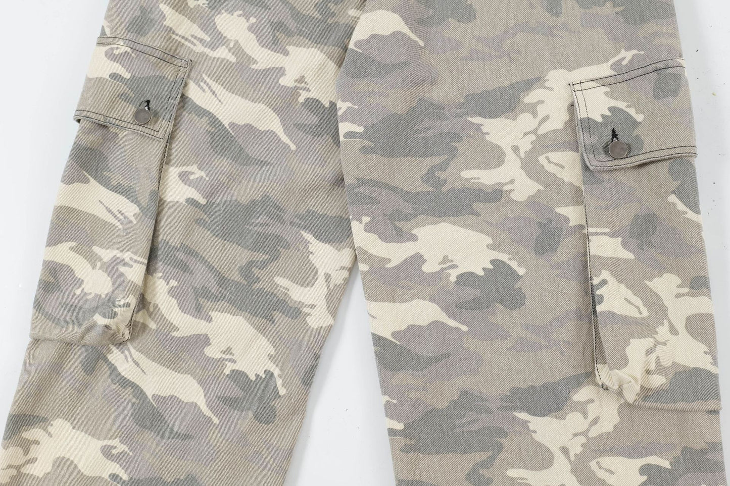 Camouflage Washed Straight Cargo Denim Jeans WN12745