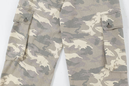 Camouflage Washed Straight Cargo Denim Jeans WN12745