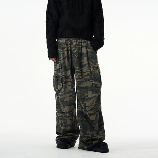 Wide Leg Camouflag Cargo Pants WN7933