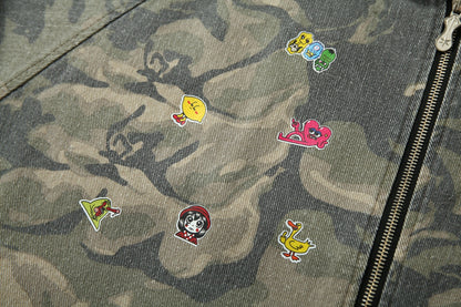Patchwork Graffiti Camouflage Jacket WN12999