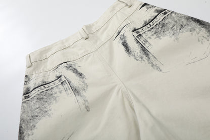 Brush Paint Cropped Pants WN25508