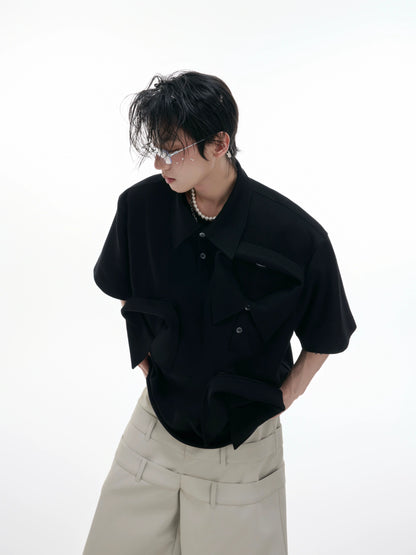 Multi-Collar Cotton Heavyweight Short Sleeve Polo Shirt WN18333