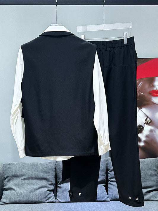 Asymmetric Vest& Straight Trousers Setup WN23939