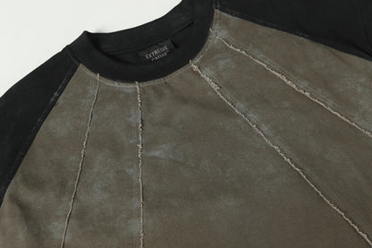 Washed Raw-Edge Splice Short Sleeve T-Shirt WN25743