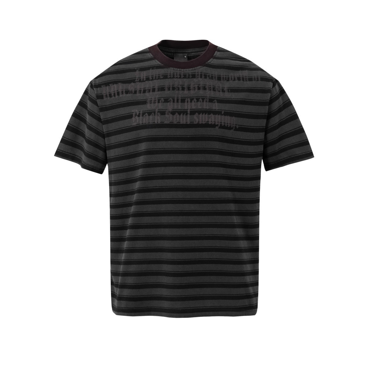 Striped Letter Print Oversize Short Sleeve T-Shirt WN25853