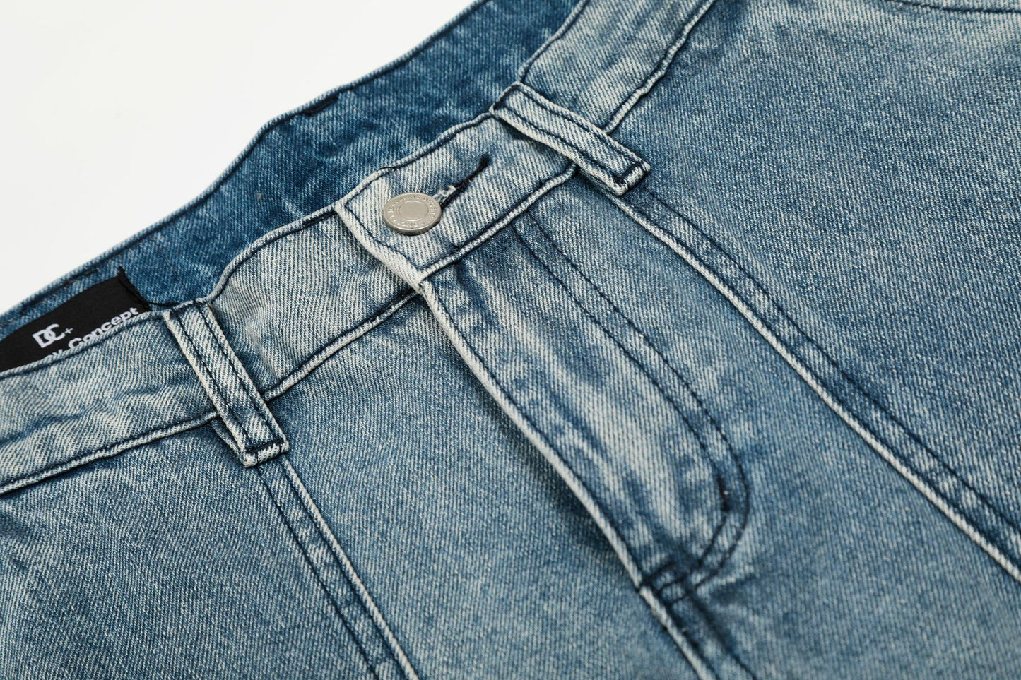 Washed Multi Pocket Curved Denim Jeans WN25974