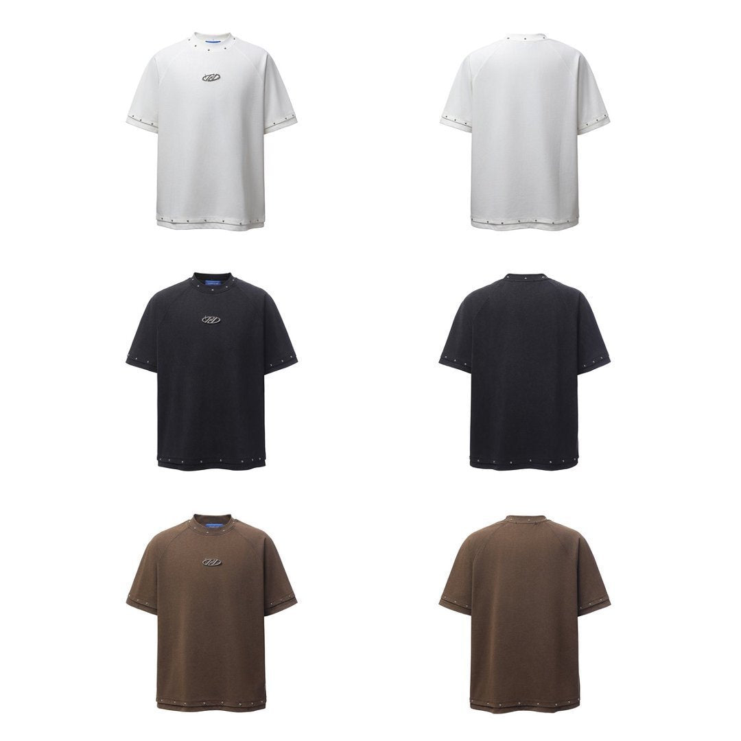 Studs Raglan Short Sleeve T-Shirt WN25505