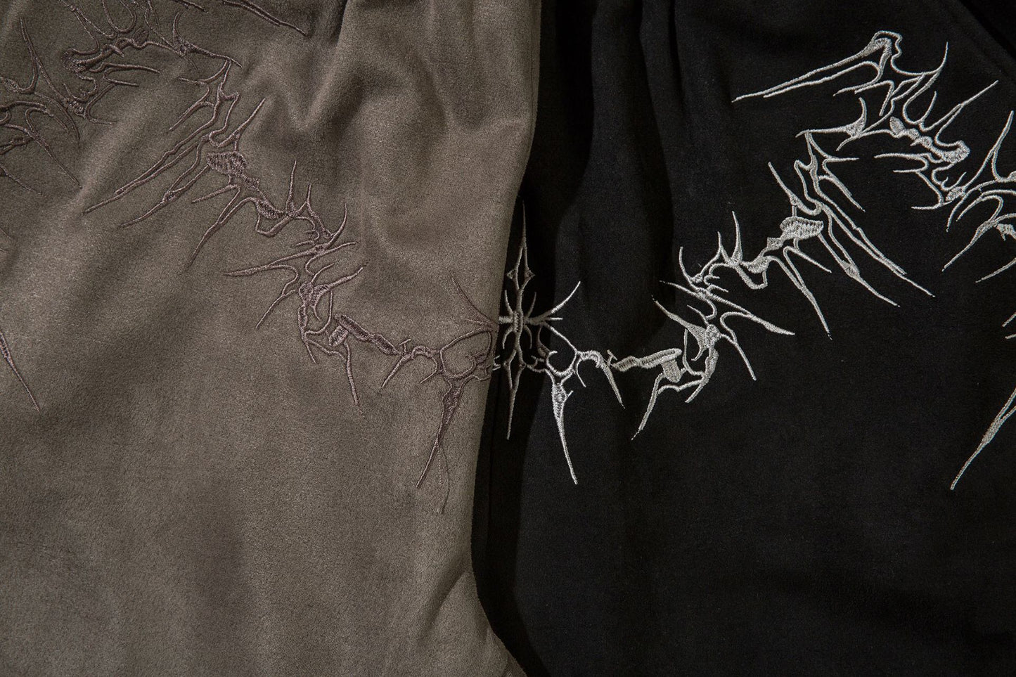 Suede Embroidery Wide Leg Half Pants WN16205