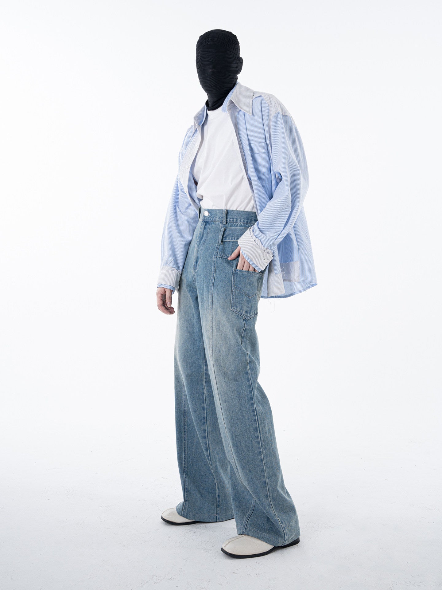 Seam Design Straight Denim Jeans WN23618