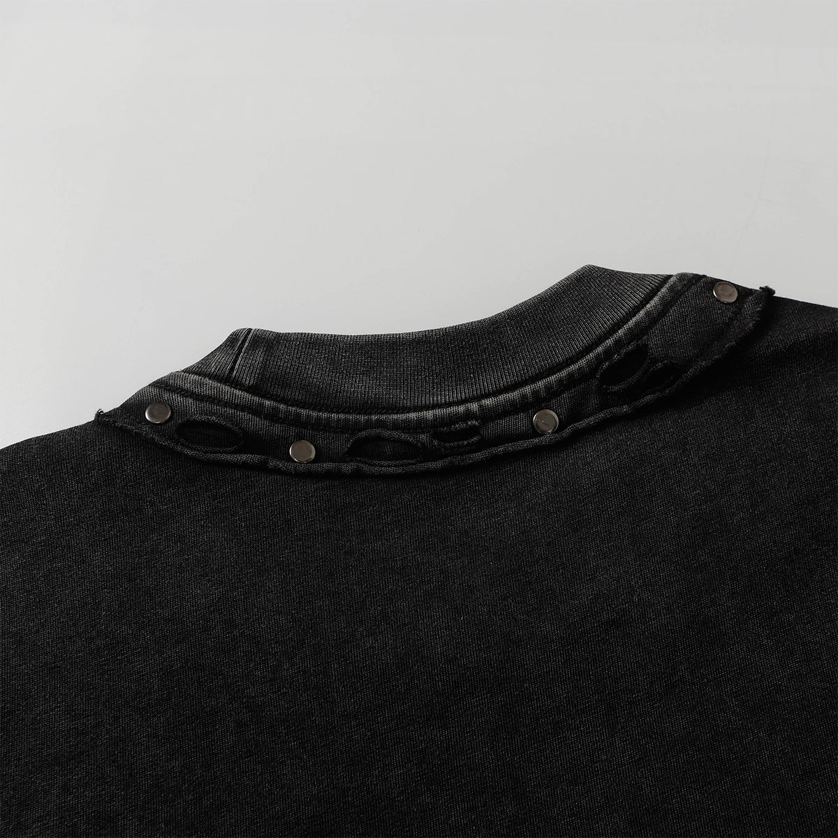Heavy Washed Fade Stitching Short Sleeve T-Shirt WN25671