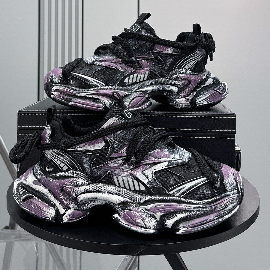 Paint Splash Air Sole Chunky Sole Sneakers WN24645