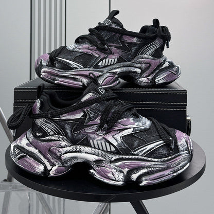 Paint Splash Air Sole Chunky Sole Sneakers WN24645