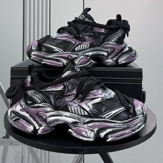 Paint Splash Air Sole Chunky Sole Sneakers WN24645