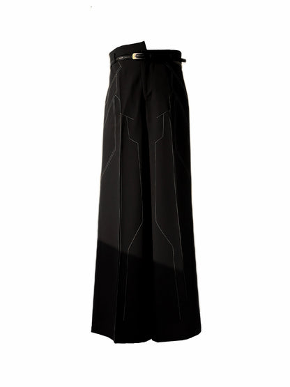 Contrast-Stitch Wide-Leg Trousers WN11895