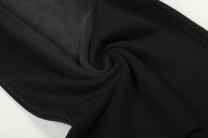 Washed Damage Drawstring Wide Leg Sweatpants WN25446