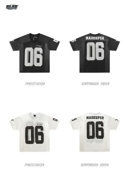 Mesh Sporty Letter Short Sleeve T-Shirt WN26436