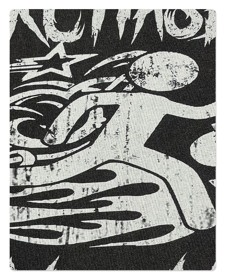 Washed Fake Layered Round Neck Print Long Sleeve T-Shirt WN7816