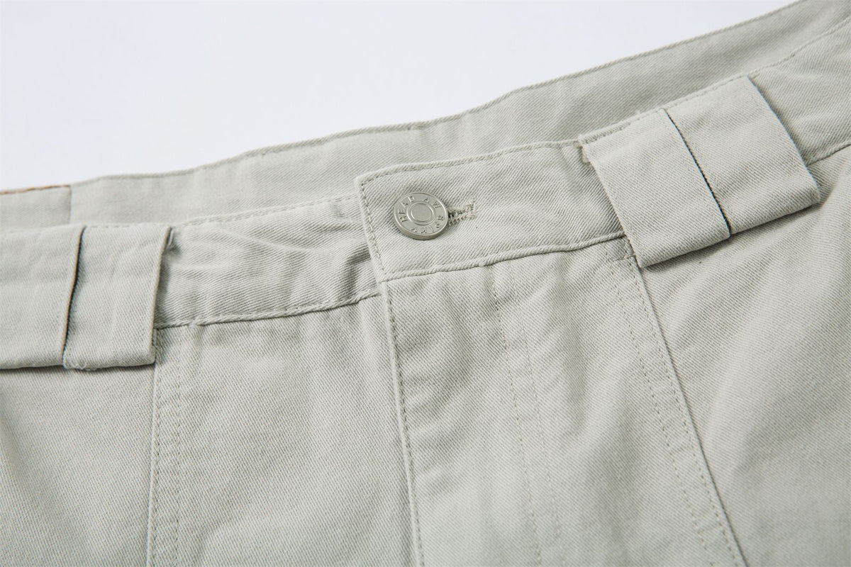 Multi-Pocket Wide Leg Cargo Half Pants WN26813