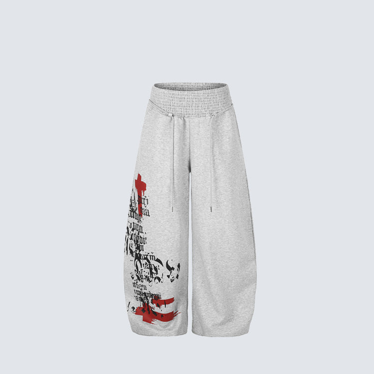 Graphic Print Wide Leg Sweatpants WN27989