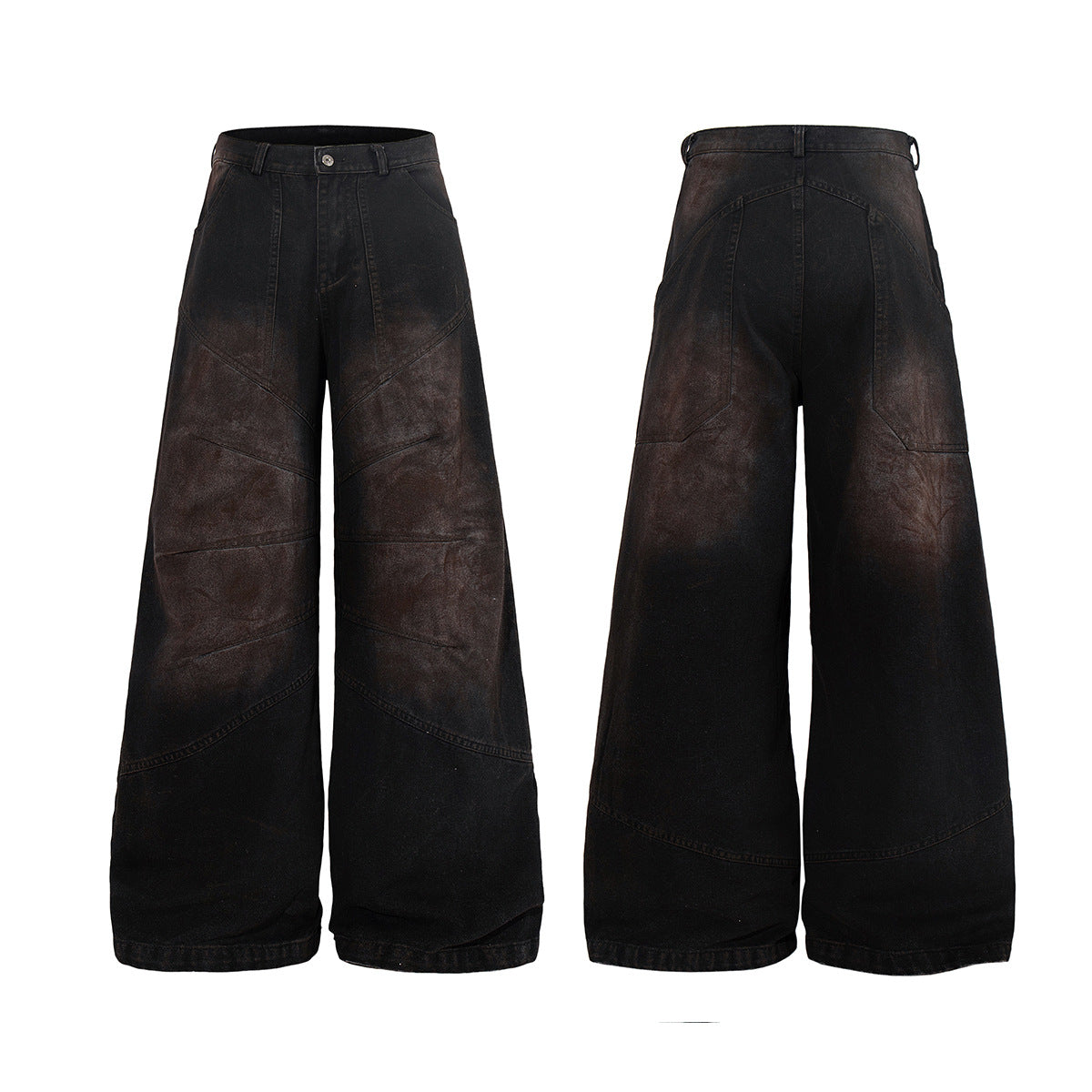 Washed Gradient Wide Leg Denim Jeans WN23603