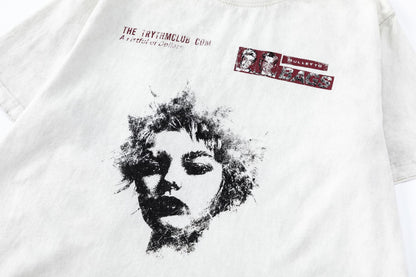 Paint Portrait Print Short Sleeve T-Shirt WN26026
