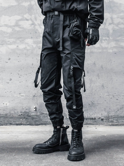 Tactical Cuffed Cargo Pants & Zipper Waist Bag WN22376