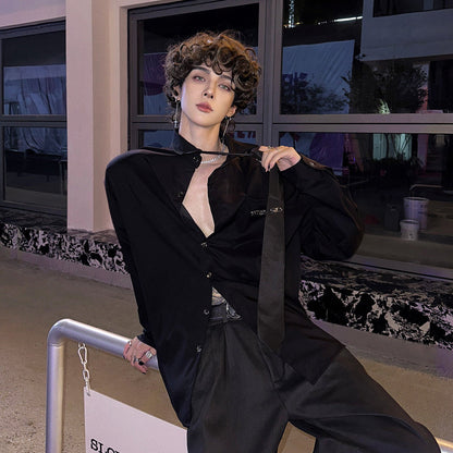 Oversize Letter Long Sleeve Shirt WN25065