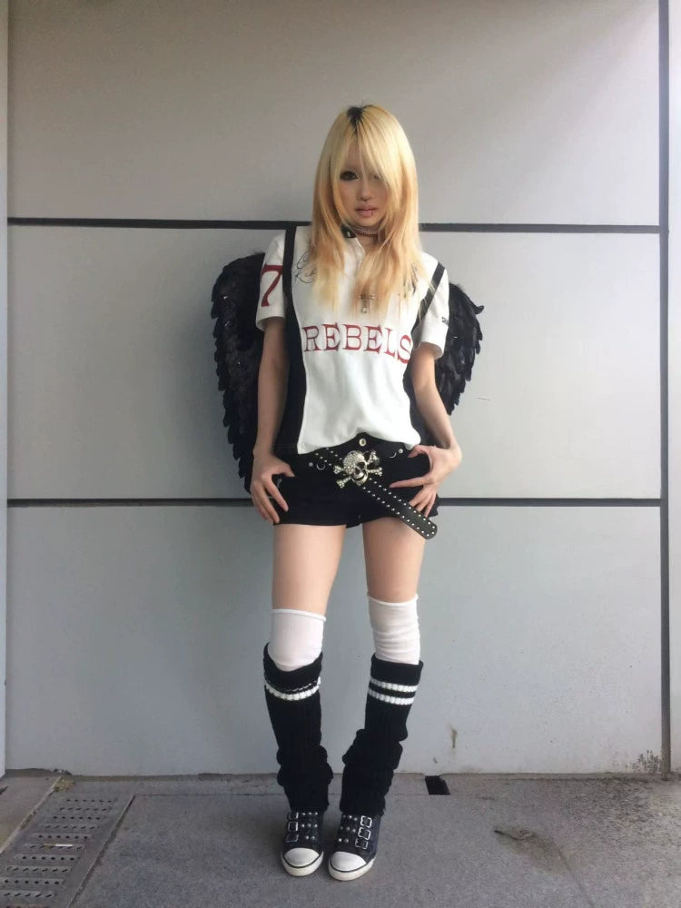 Embroidery Patchwork Polo Short Sleeve T-Shirt WN19101