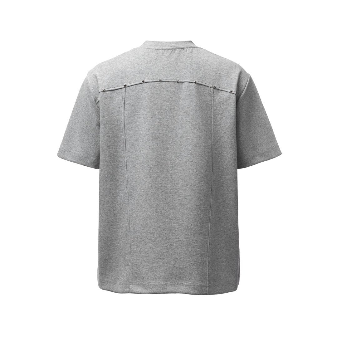 Heavyweight Double Yarn Deconstruction Beads Oversize Short Sleeve T-Shirt WN26083
