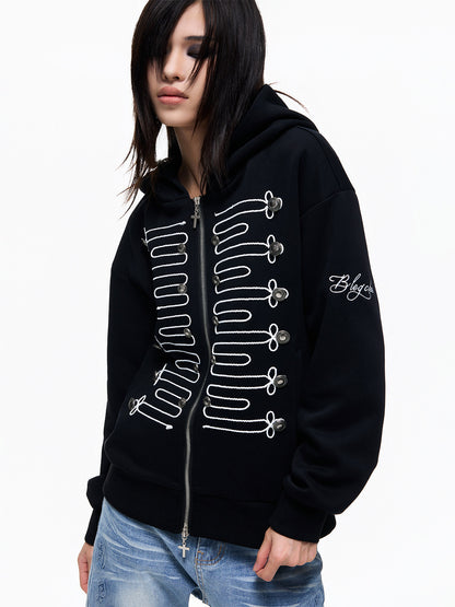 Napoleon Braid Cross Zipper Hoodie WN27338