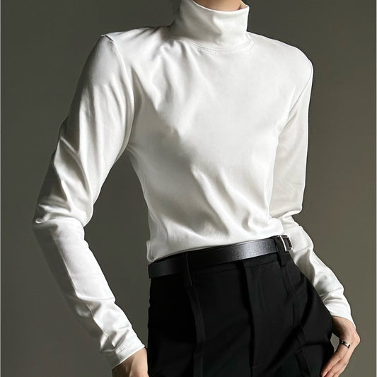 Fleece Lining High-Neck Long Sleeve T-Shirt WN23137