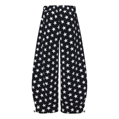 All-Over Print Deconstruction Wide Leg Curved Sweatpants WN25877