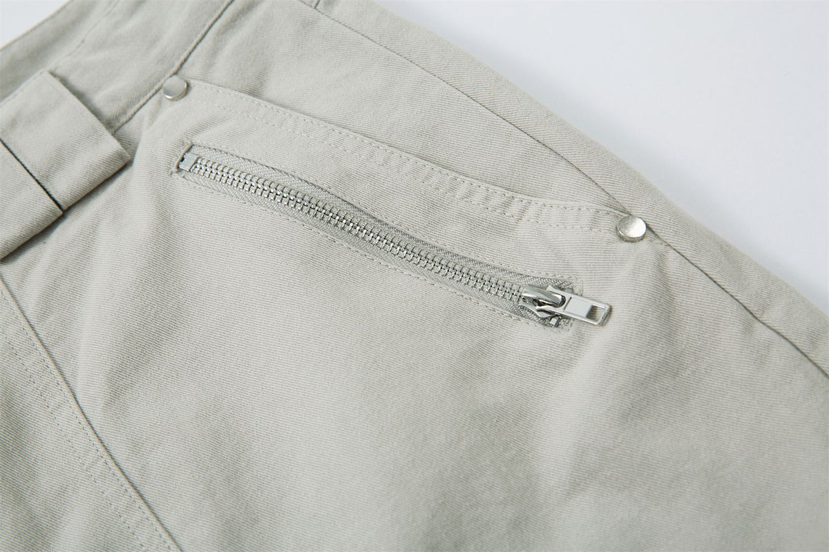 Multi-Pocket Wide Leg Cargo Half Pants WN26813