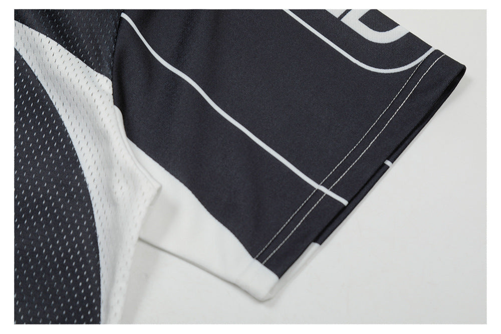 Mesh Sporty V-Neck Short Sleeve T-Shirt WN26438