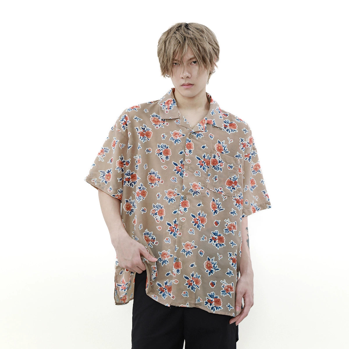 All-over Floral Pattern Short Sleeve Shirt WN7524