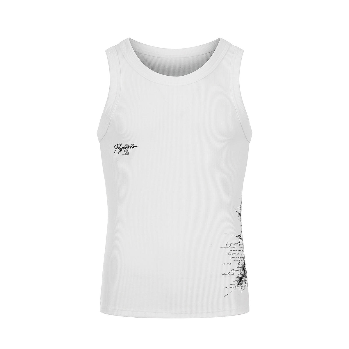 Print Ribbed Damage Tank Top WN27438