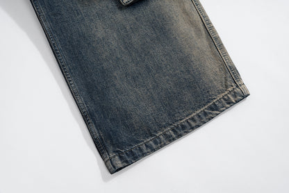 Gradient Washed Wide-Leg Cargo Denim Jeans WN11310