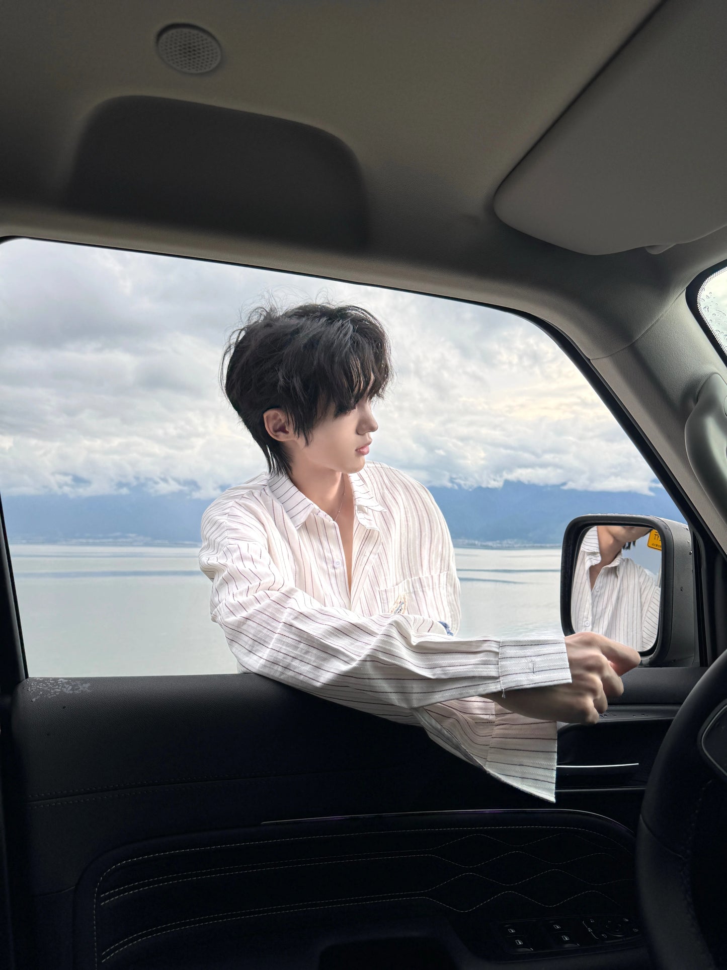 Patch Embroidery Stripe Long Sleeve Shirt WN20759