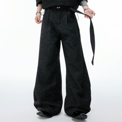 Pearl Button Textured Jacket & Wide Leg Pants Setup WN20529