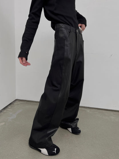 Shiny Straight Trousers WN10802