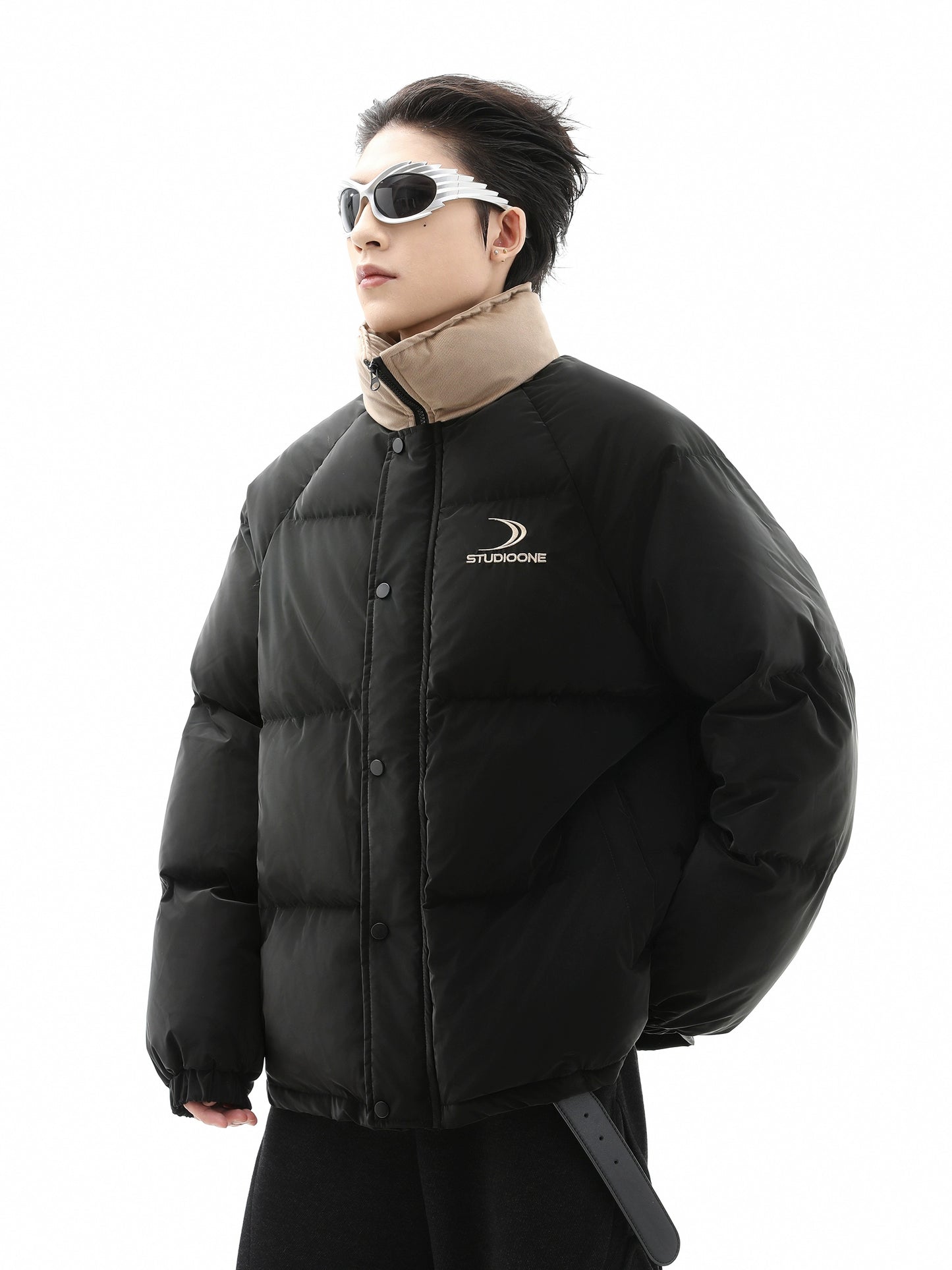 Corduroy Neck Oversize Puffer Jacket WN10407