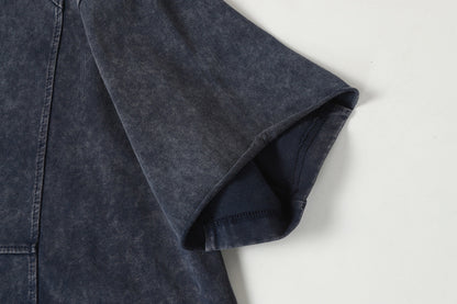 Washed Damage Pure Cotton Short Sleeve T-Shirt WN23055