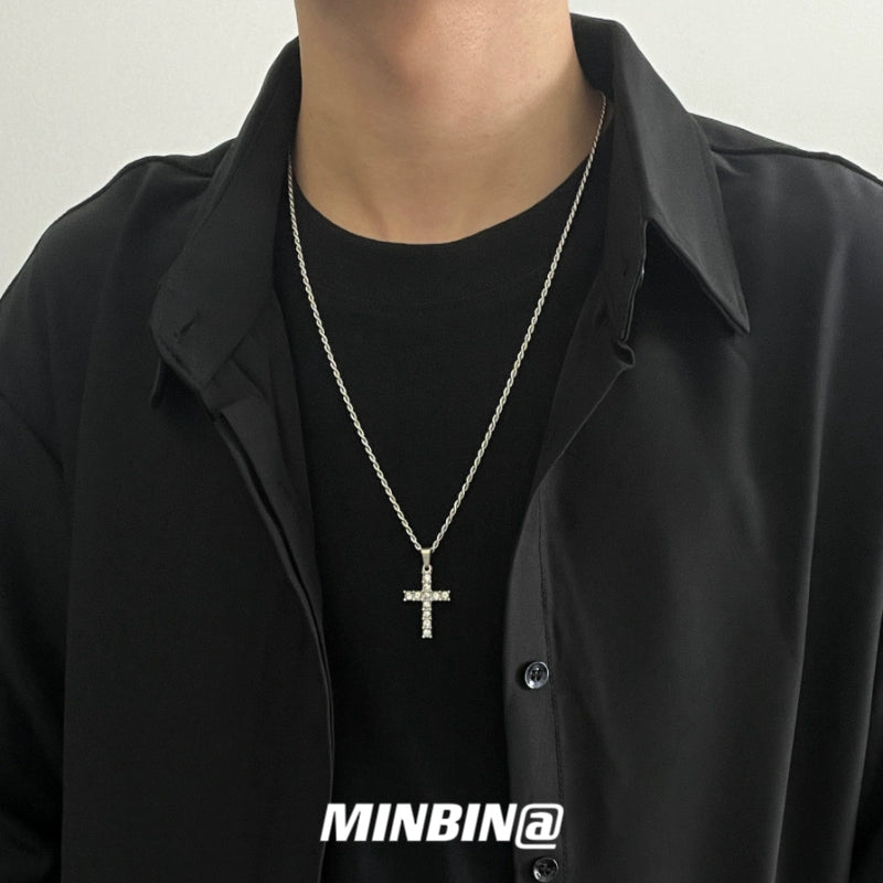 Full Rhinestone Cross Necklace WN19211